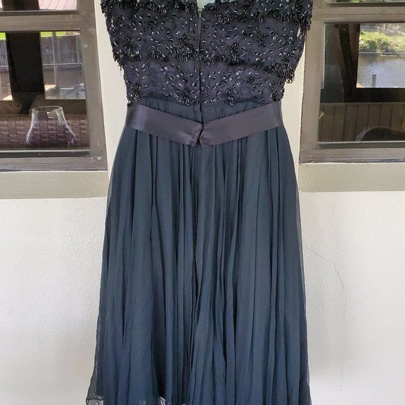 Black Hand Beaded Miss Elliette Dress Vintage New with tags - Picture 5 of 9